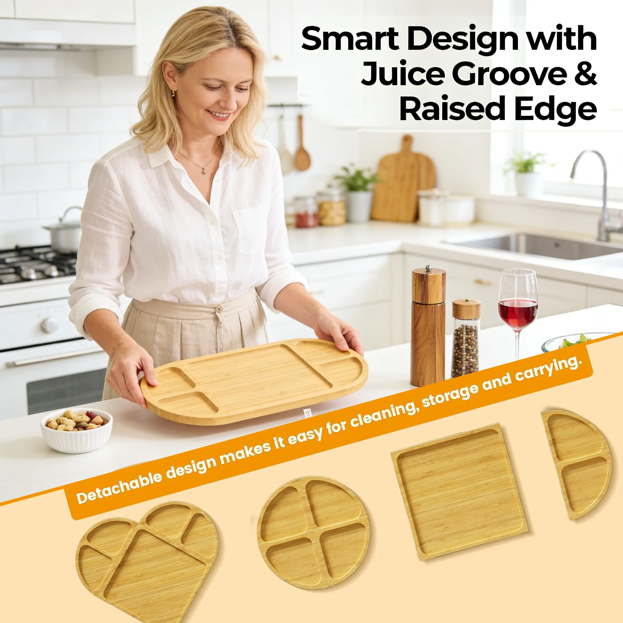 🧀 Bamboo Charcuterie Board Set