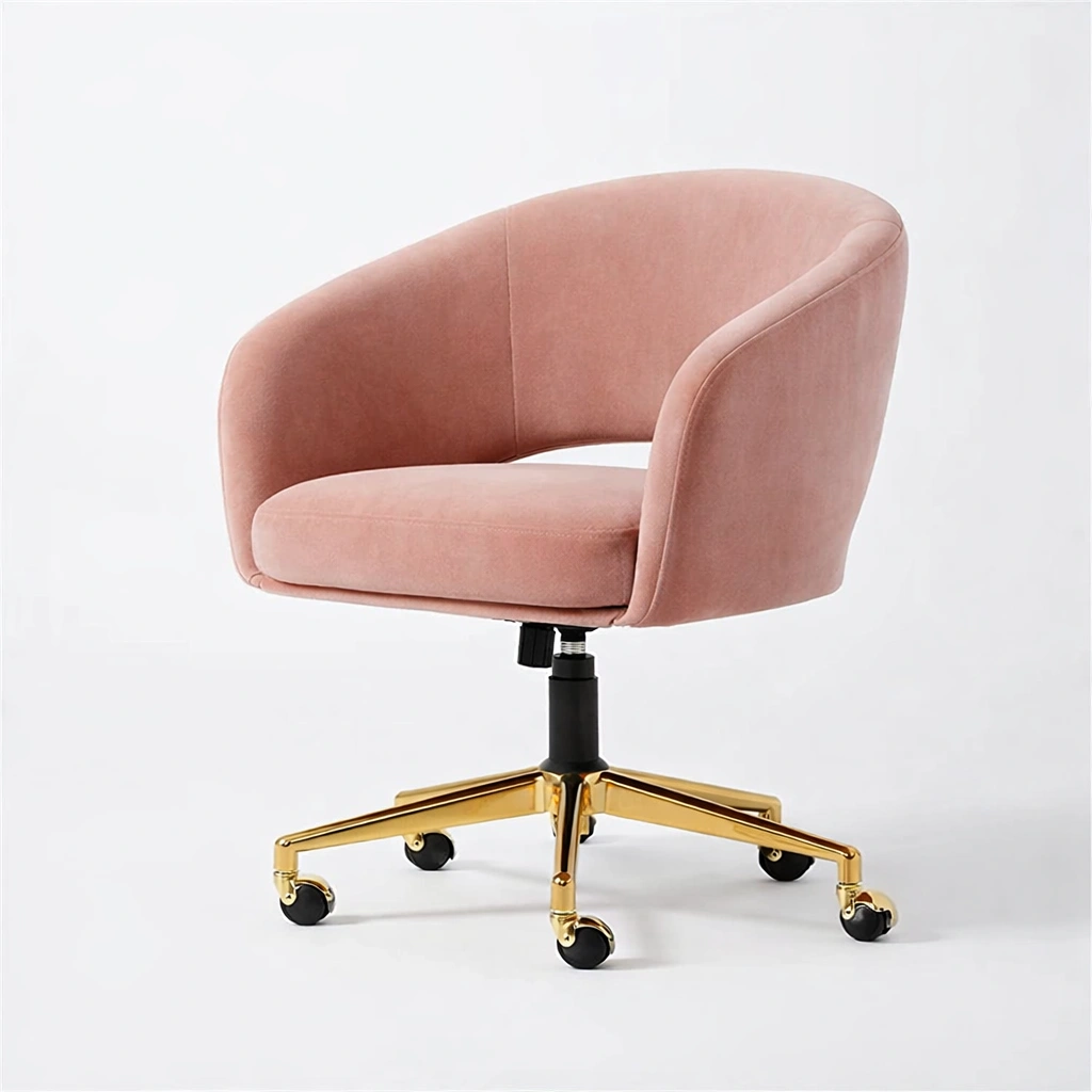 Drehstuhl rosa mit rollen und hoehenverstellung-elvarixo