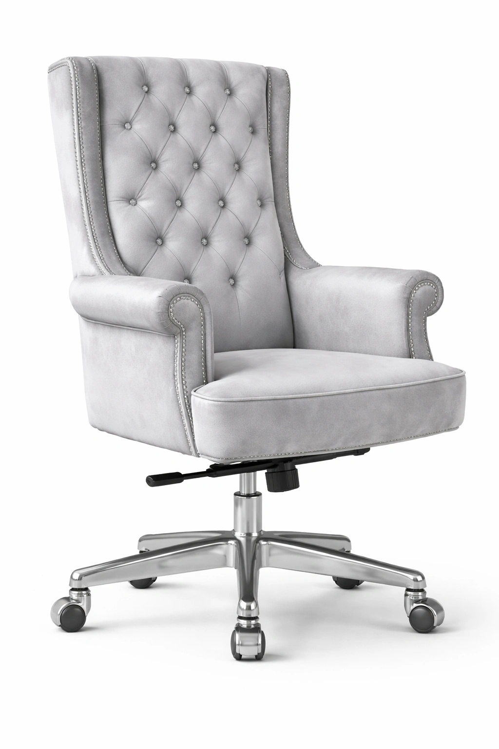 Buerostuhl grau mit hoher rueckenlehne-elvarixo