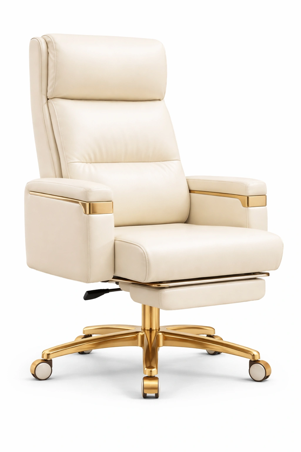 Buerostuhl beige mit metallbasis-elvarixo