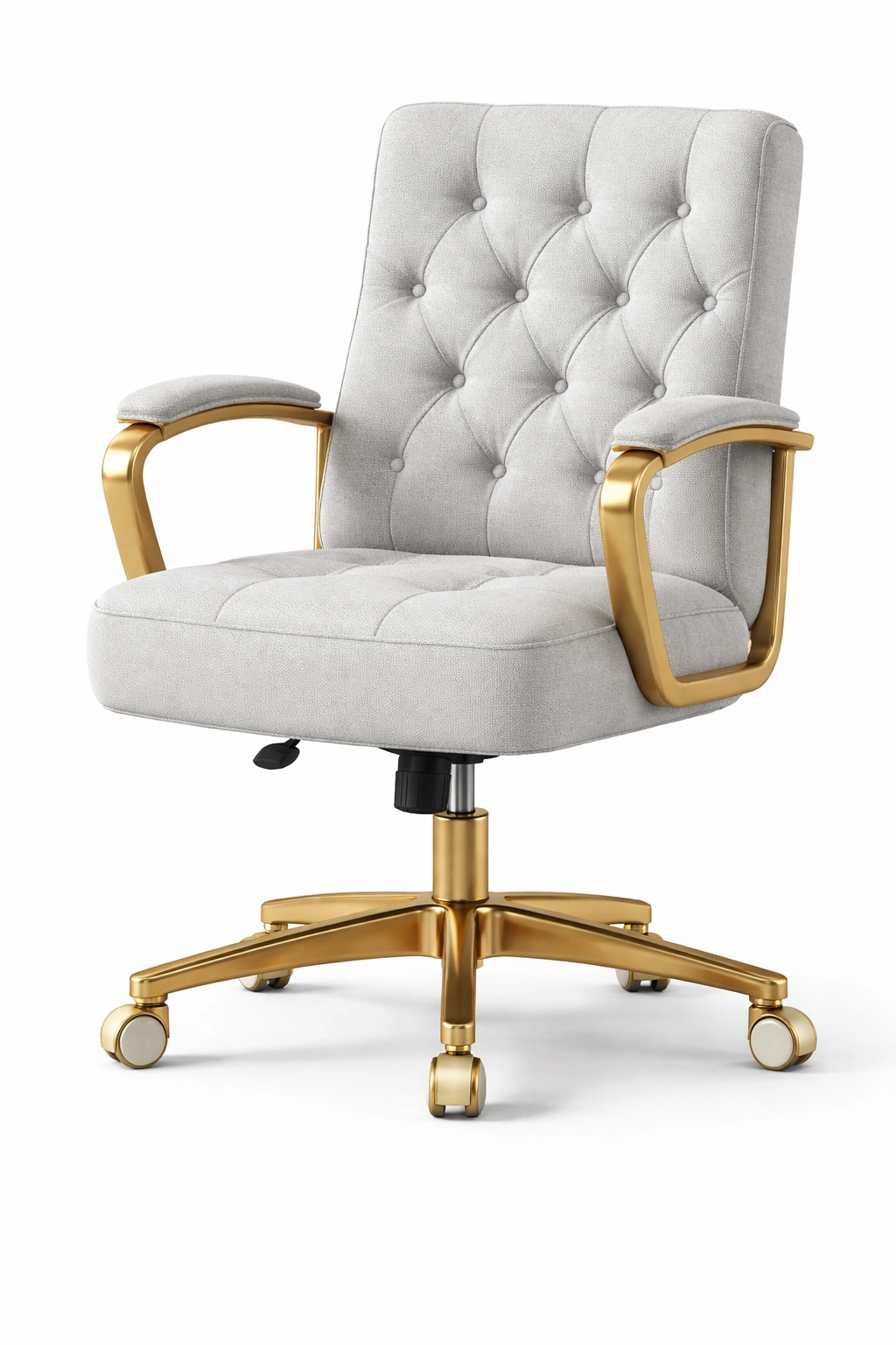 Buerostuhl hellgrau mit goldrahmen-elvarixo