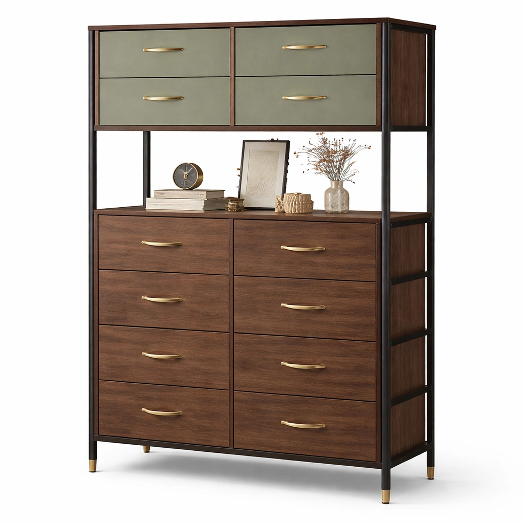 Modernes Sideboard mit Schubladen und Metallrahmen-avnorae