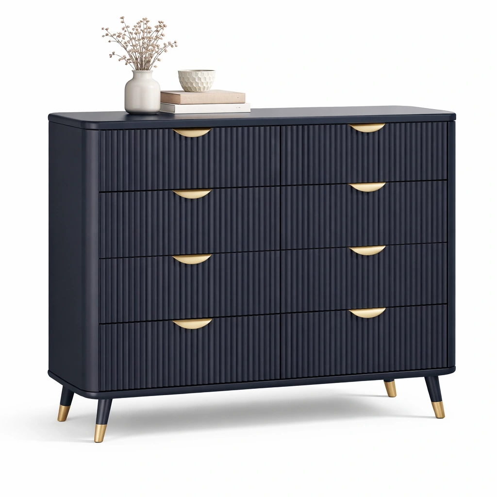 Elegante Kommode mit geriffelter Front-avnorae