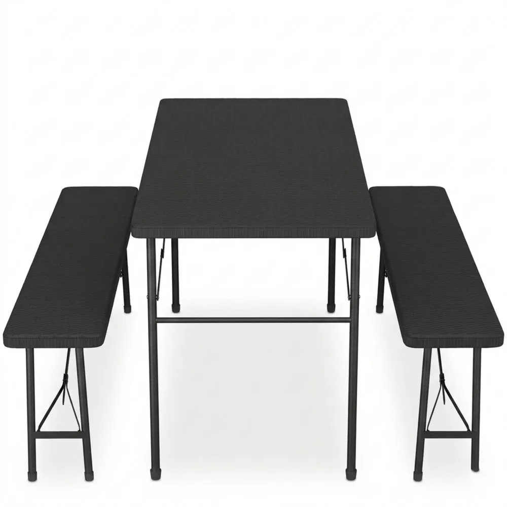 Conjunto de Jardín Plegable de 3 Piezas para Exterior