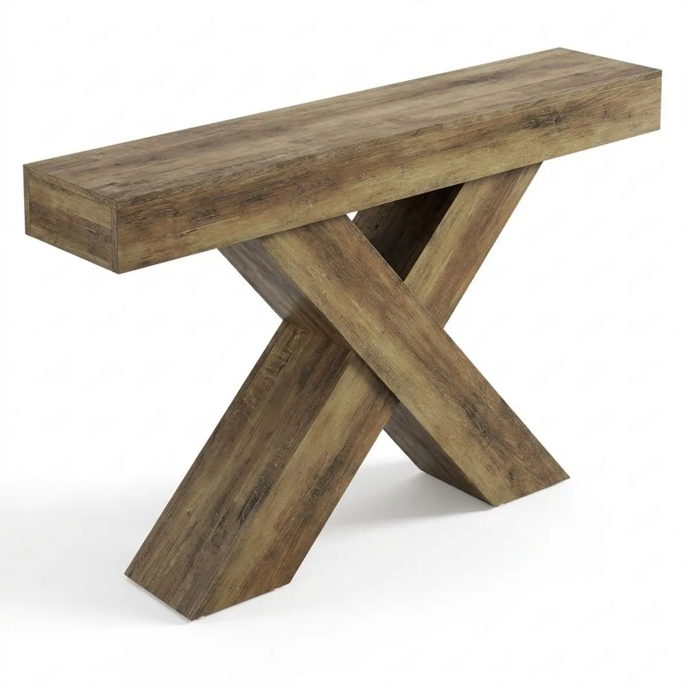 Mesa de Consola Estrecha Rústica para Sala de Estar o Pasillo