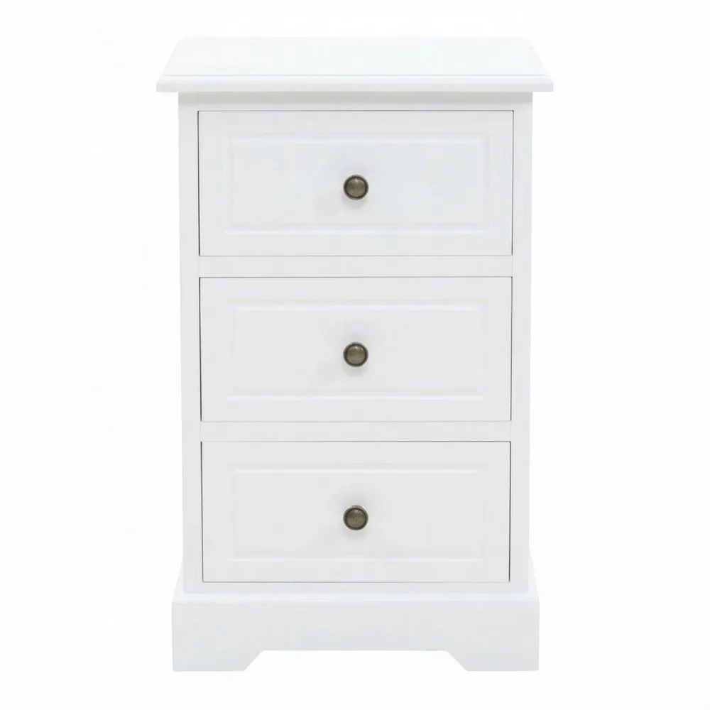 Mesita de Noche de Madera de MDF y Pino para Dormitorio 35 x 32 x 59 cm