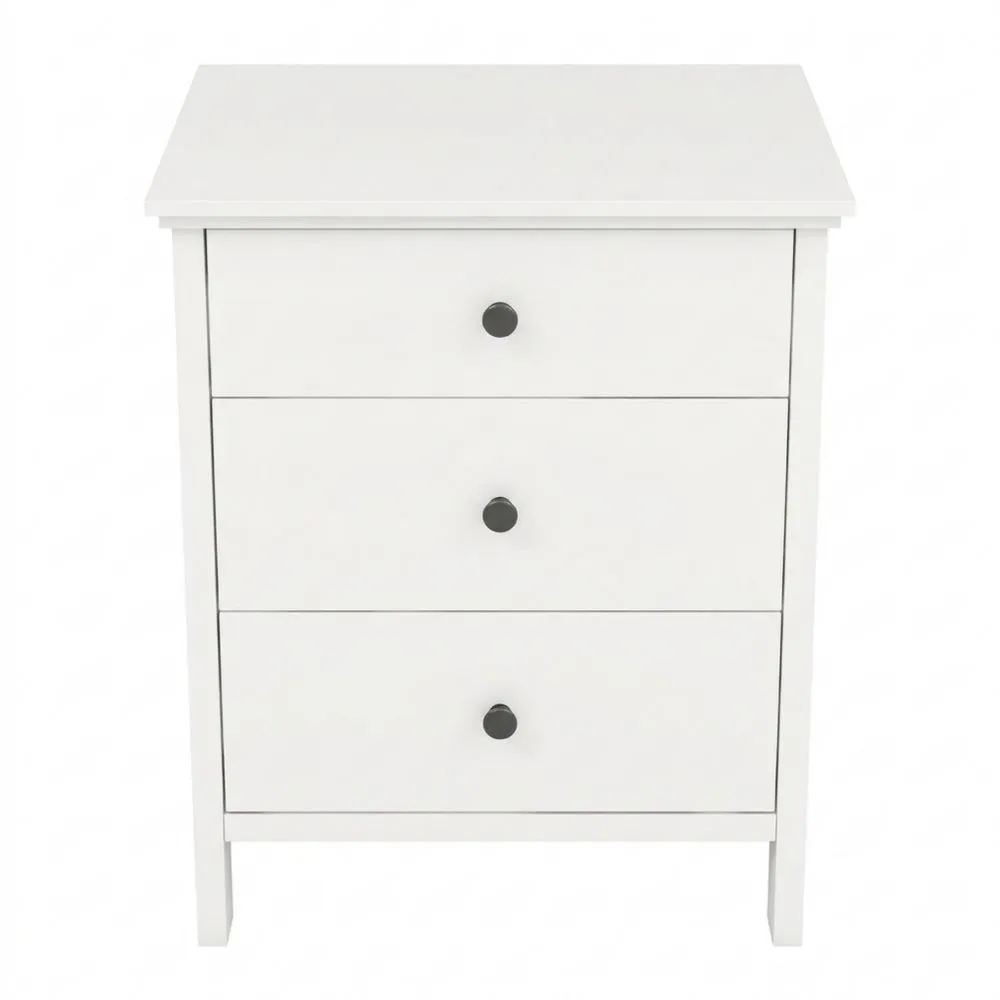 Mesita de Noche de Madera con 3 Cajones, Moderna para Dormitorio y Sala