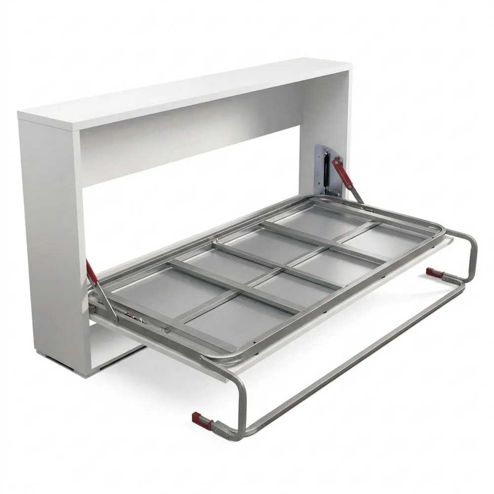 Cama Nido Plegable Juvenil Blanca 90 x 190 cm Mueble Moderno Infantil