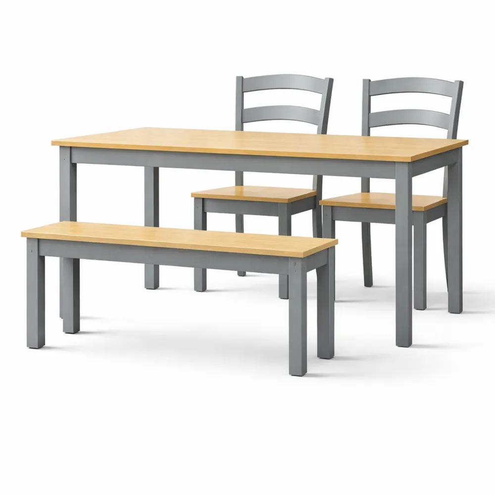 Panca da Pranzo in Legno di Pino 105x30x45 cm Grigia