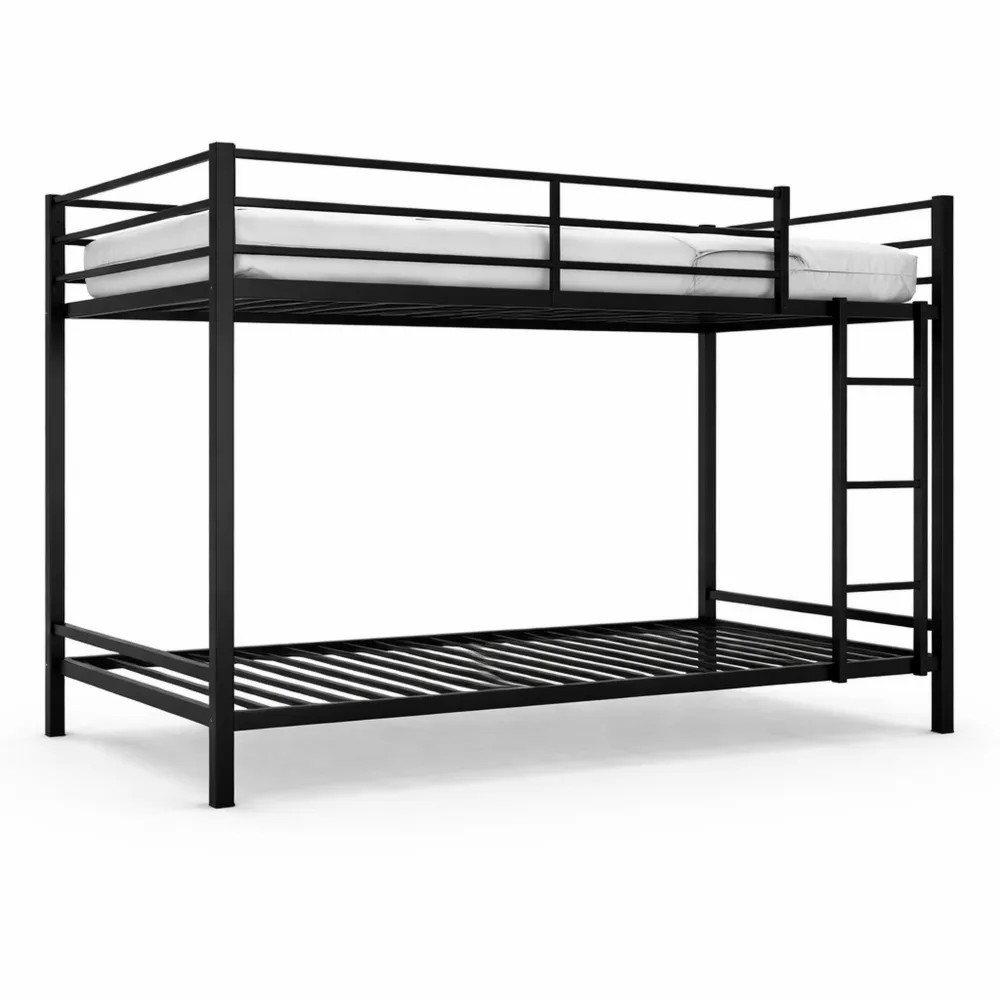 Letto a castello in metallo 90x190 cm con scaletta e ringhiera