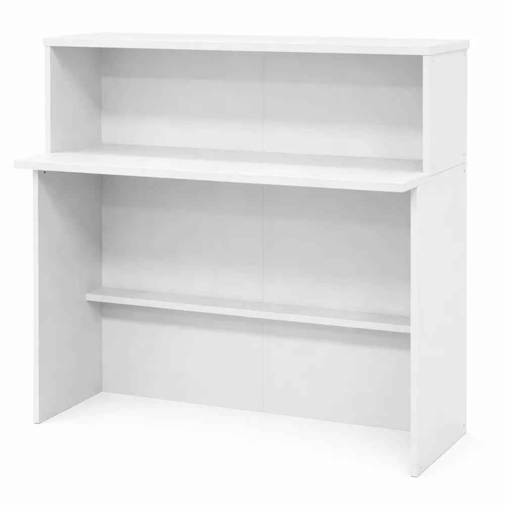 Scrivania per Reception in Legno Massello Bianca 100x50x103,5 cm