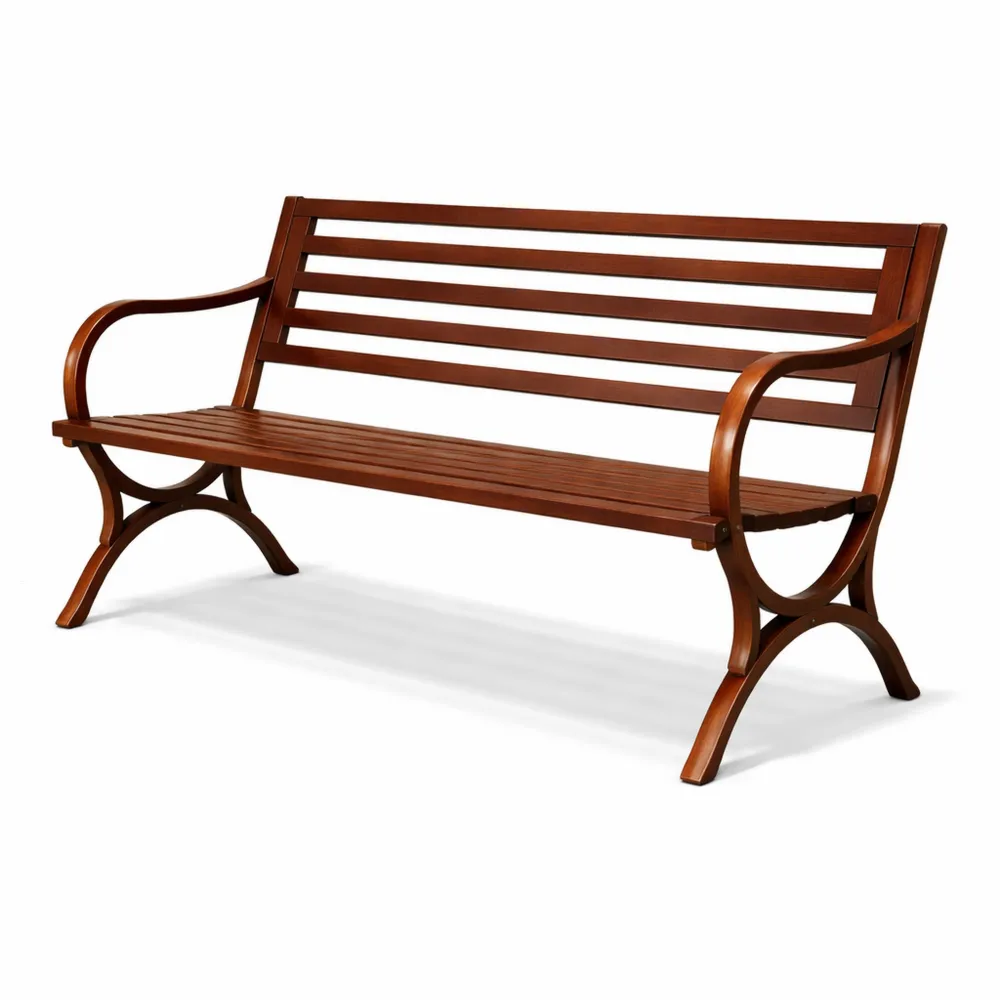 Panca da Giardino in Acciaio, 127 cm, Resistente alle Intemperie con Schienale e Braccioli Ergonomici