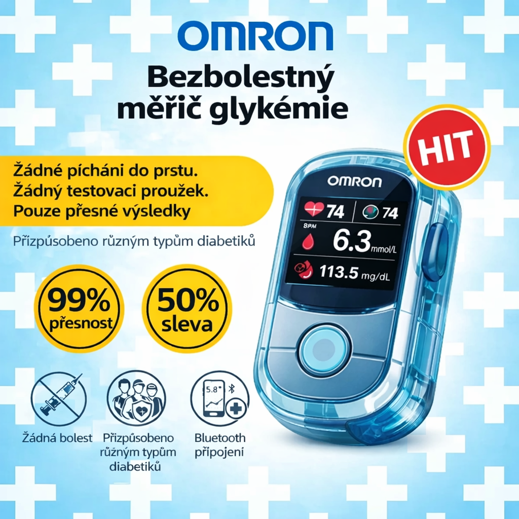 🔥 Omron™ uvede v roce 2026 na trh nový neinvazivní chytrý glukometr 🔥
