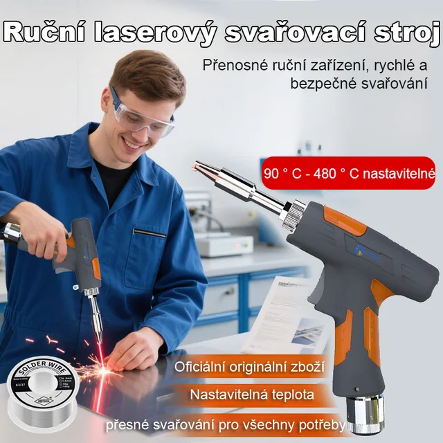 [90 ° C - 480 ° C nastavitelné] Ruční laserový svařovací stroj