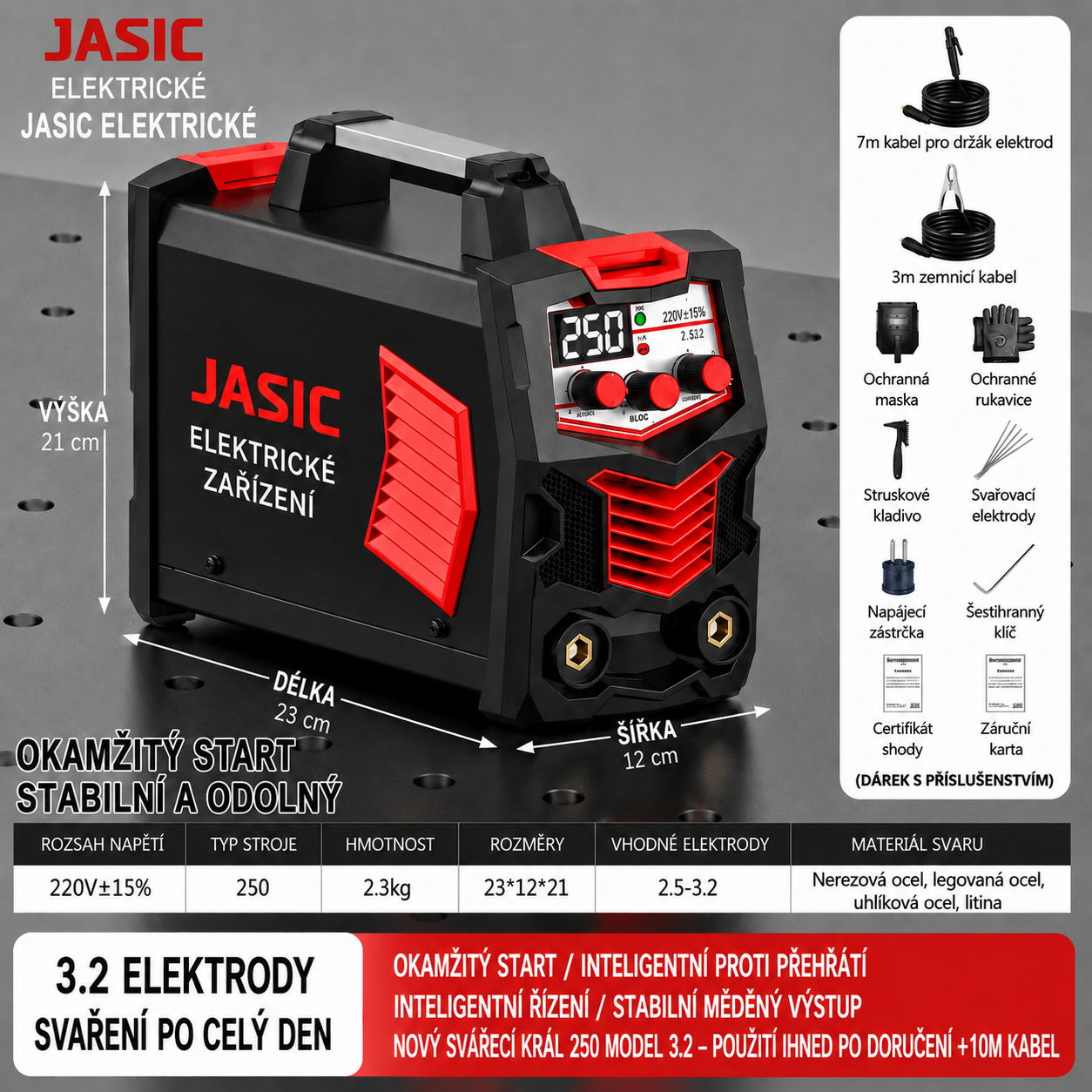 JASIC ZX7-315 – Přenosný 220V/380V Svařovací Stroj s Čistě Měděným Jádrem – Malý, Výkonný, Ideální pro Domácí i Průmyslové Použití!