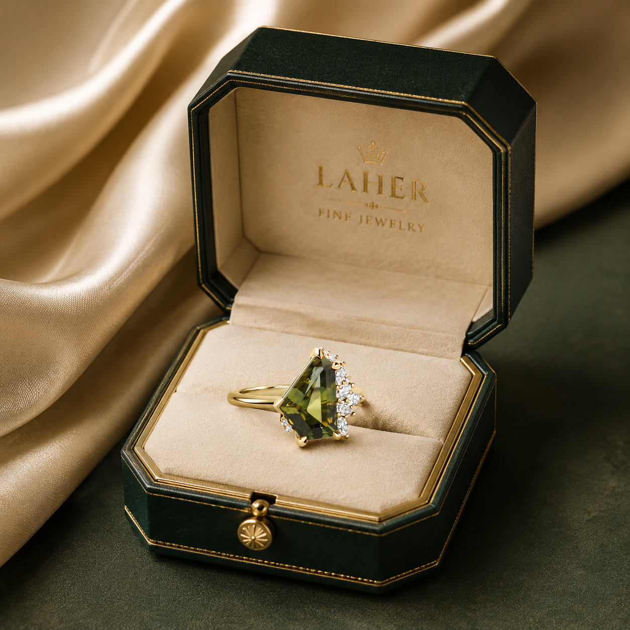 4,05 ct nepravidelná shluk volně tvarovaných safírů a diamantů