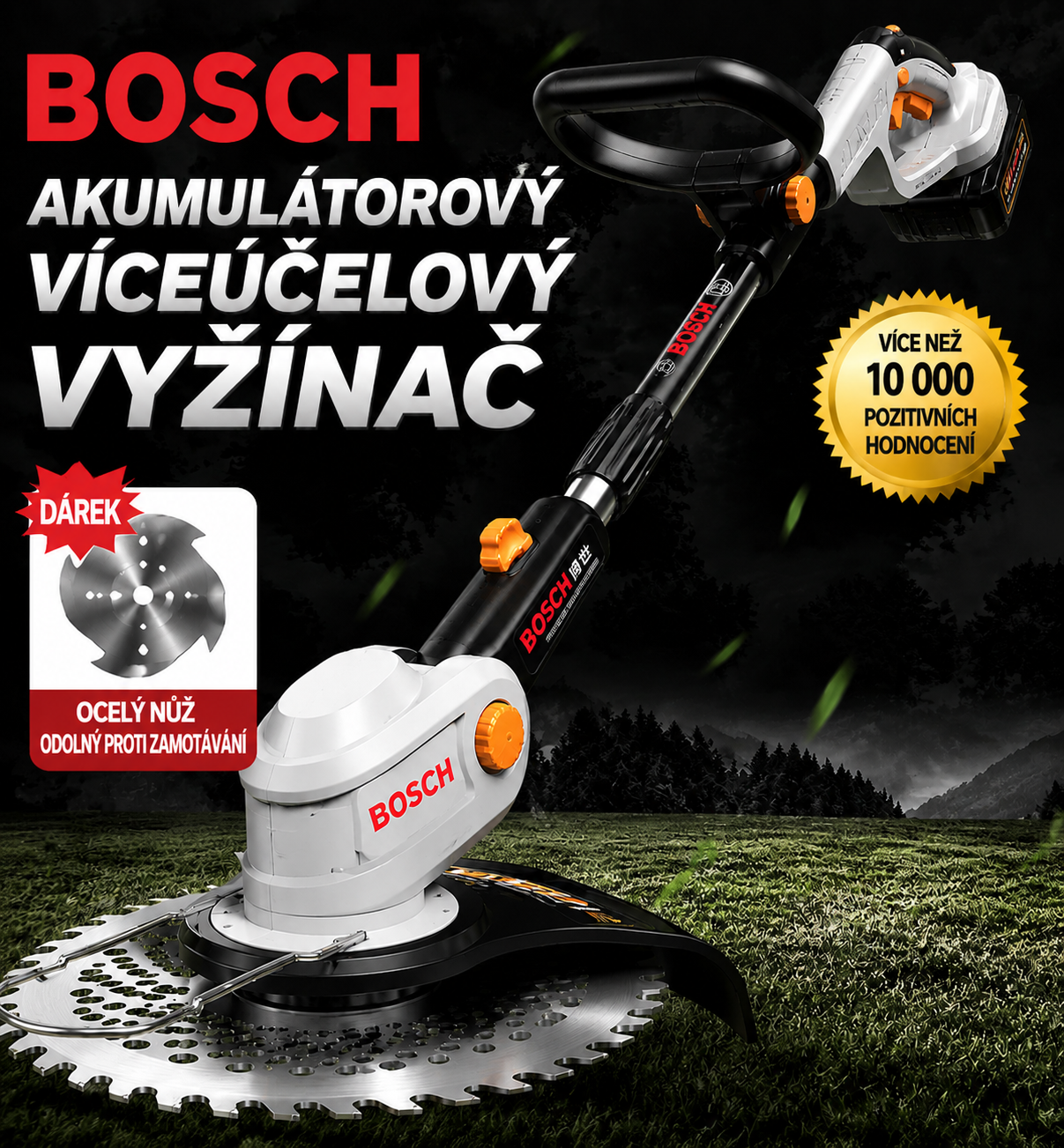 BOSCH® Multifunkční akumulátorová sekačka na trávu – lehká, výkonná a ideální pro každou zahradu