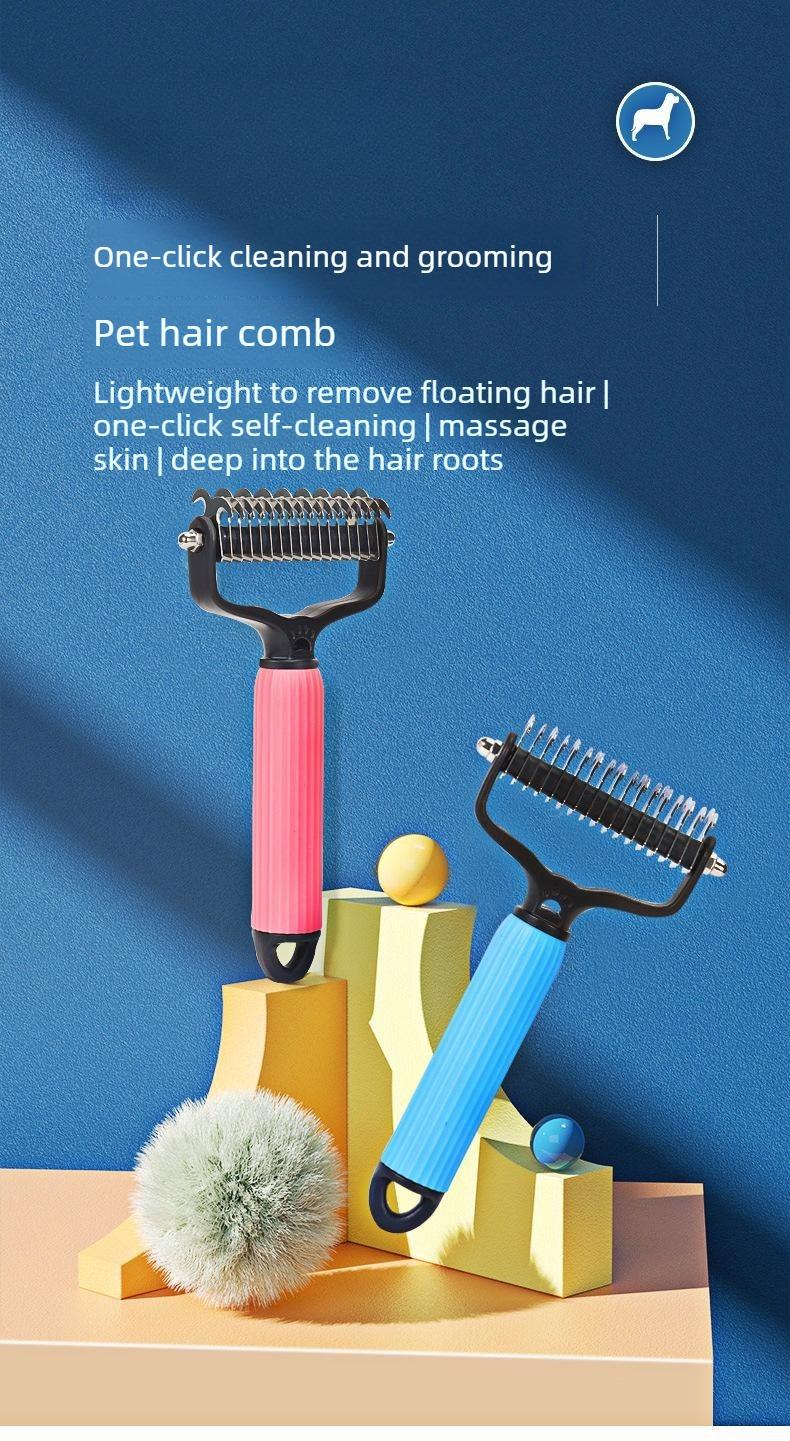 Pet Grooming Tool, Universal Detangling Comb for Dogs, Stainless Steel Double-Sided Design, Effective Shedding Removal & Matted Hair Tamer, Practical Daily Dog Coat Maintenance Supplies. Pet Grooming Tool, Universal Detangling Comb for Dogs, Stainless Steel Double-Sided Design, Effective Shedding Removal & Matted Hair Tamer, Practical Daily Dog Coat Maintenance Supplies.
