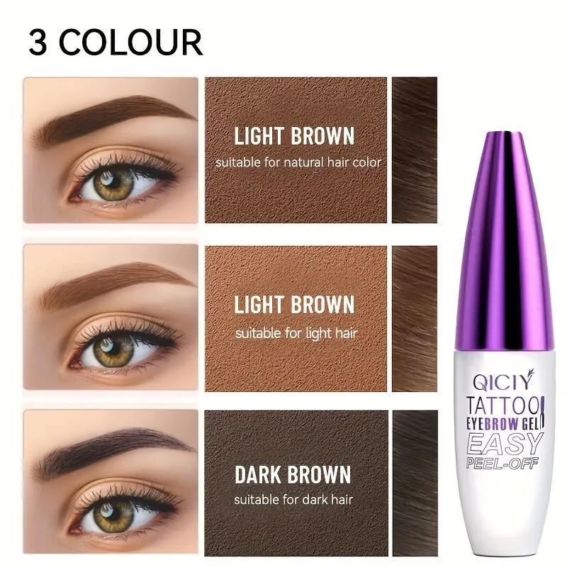 Easy Peel-Off Eyebrow Gel - Waterproof & Sweatproof, Long-Lasting Black or Brown Tattoo Tint, Film Forming, Medium Coverage for All Skin Types 5 Easy Peel-Off Eyebrow Gel - Waterproof & Sweatproof, Long-Lasting Black or Brown Tattoo Tint, Film Forming, Medium Coverage for All Skin Types 5