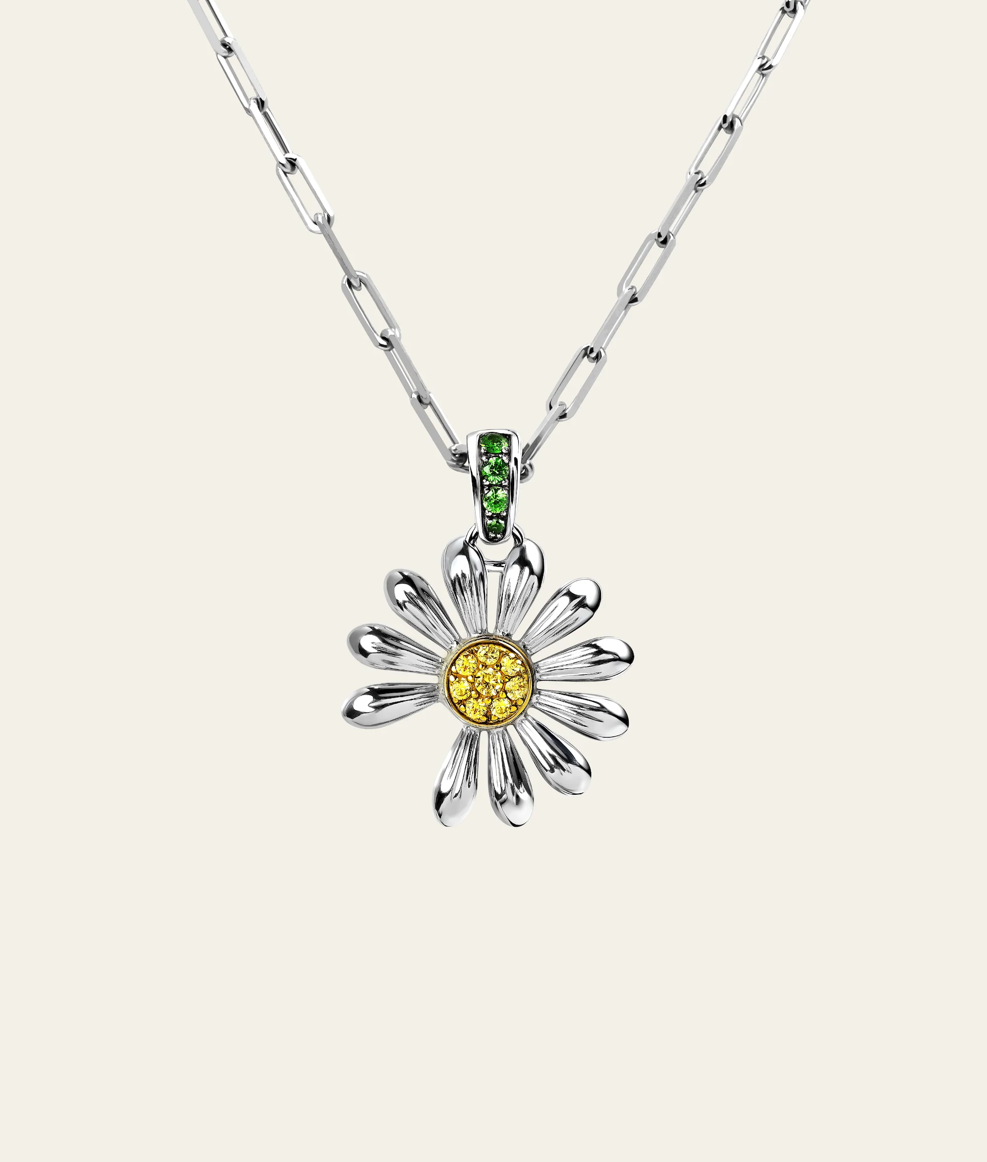 Daisy Flower Pendant Necklace