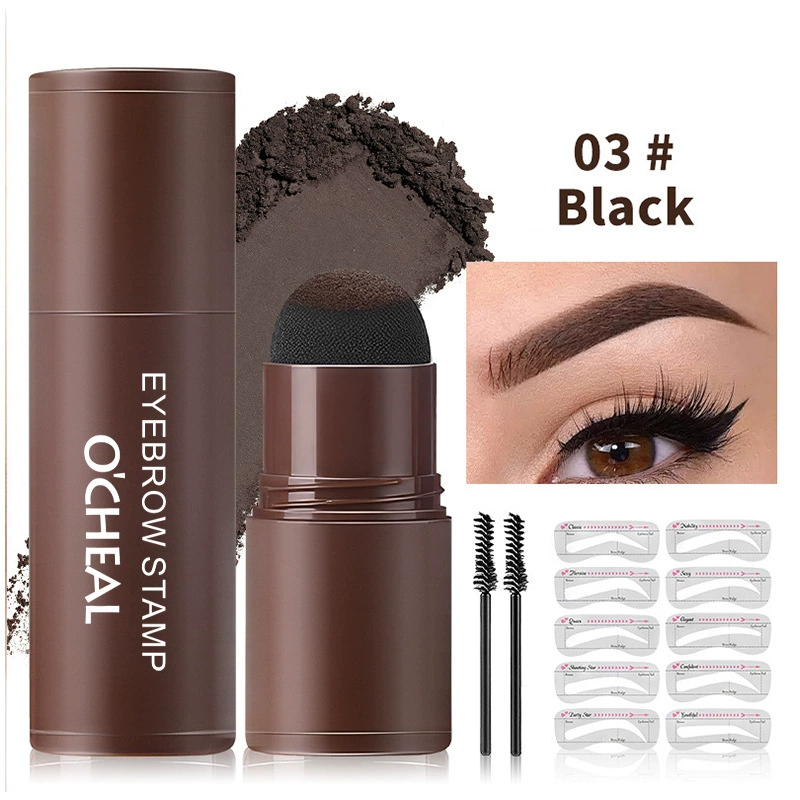 One Step Eyebrow Stamp Shaping Set Professional Eye Brows Stencil Hairline Enhance Make-up Waterproof Makeup Beauty