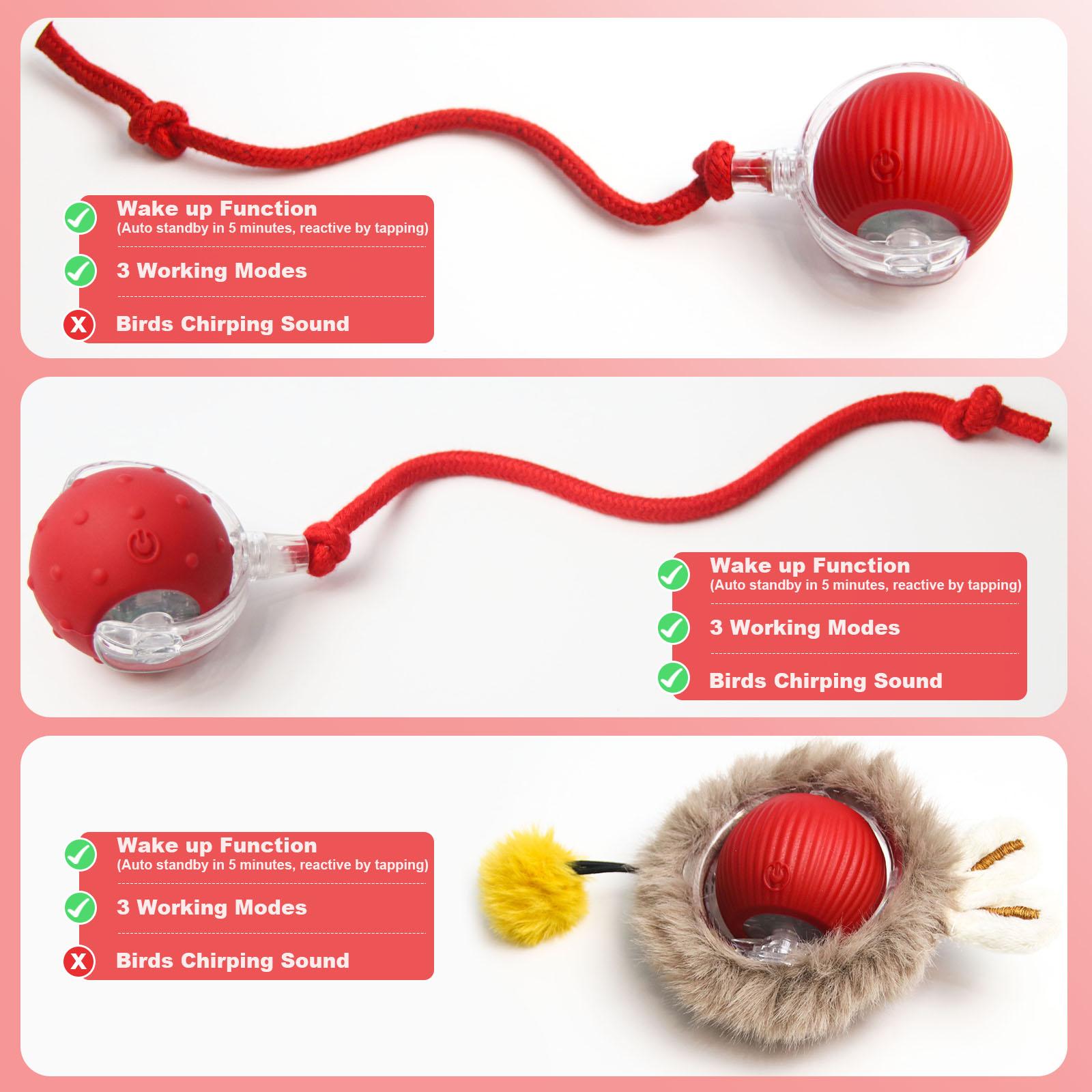 Interactive Cat Toys for Indoor Cats,USB Rechargeable, Fast Rolling cat Ball Toy On Rug, Bird Chirping & Motion Activated Cat Ball, Anti-Depression Pet Toy Fun Gift with Light,Playtime Exercise Entertainment Interactive Cat Toys for Indoor Cats,USB Rechargeable, Fast Rolling cat Ball Toy On Rug, Bird Chirping & Motion Activated Cat Ball, Anti-Depression Pet Toy Fun Gift with Light,Playtime Exercise Entertainment