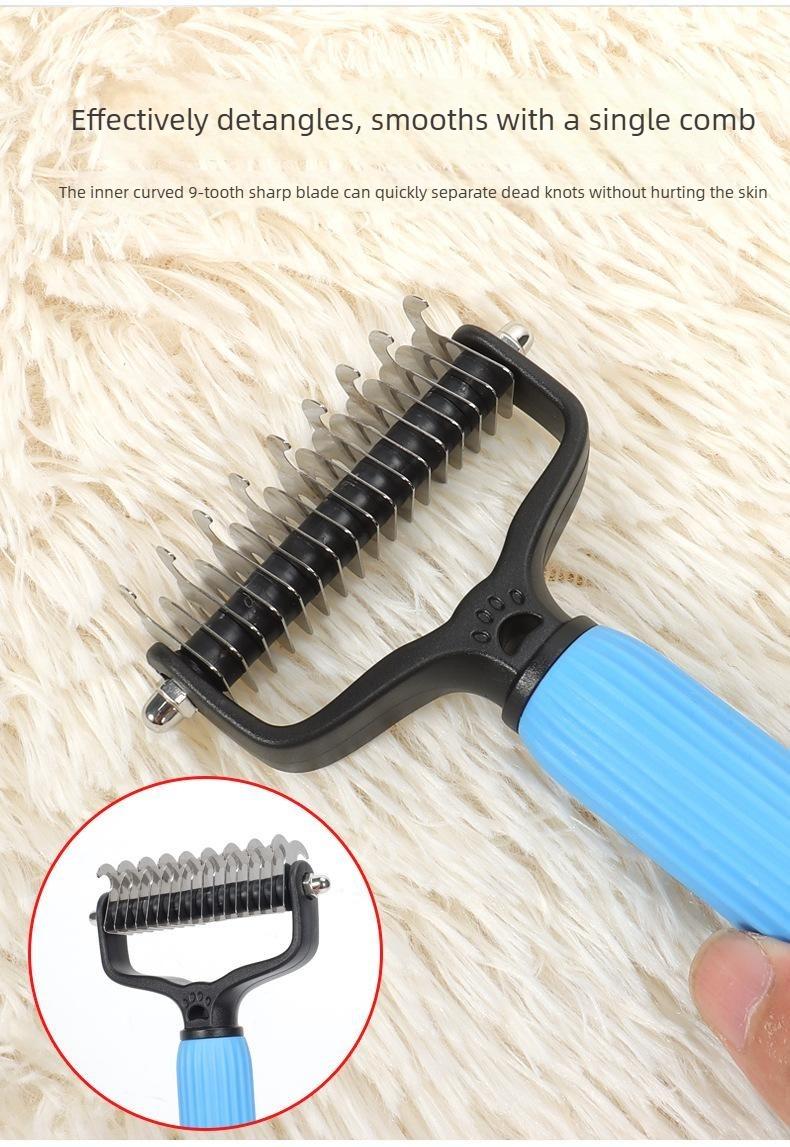Pet Grooming Tool, Universal Detangling Comb for Dogs, Stainless Steel Double-Sided Design, Effective Shedding Removal & Matted Hair Tamer, Practical Daily Dog Coat Maintenance Supplies. Pet Grooming Tool, Universal Detangling Comb for Dogs, Stainless Steel Double-Sided Design, Effective Shedding Removal & Matted Hair Tamer, Practical Daily Dog Coat Maintenance Supplies.