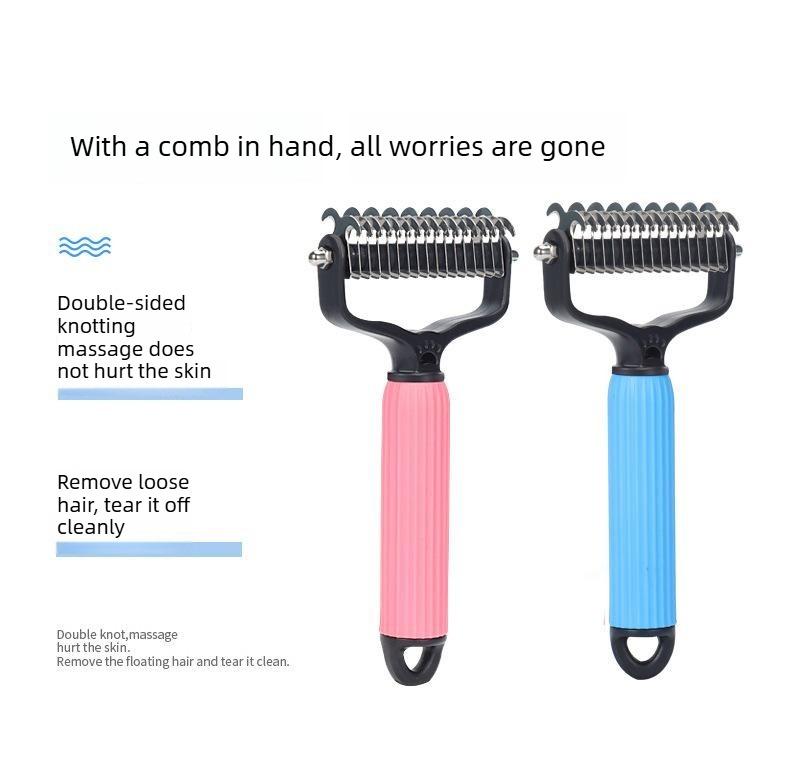 Pet Grooming Tool, Universal Detangling Comb for Dogs, Stainless Steel Double-Sided Design, Effective Shedding Removal & Matted Hair Tamer, Practical Daily Dog Coat Maintenance Supplies. Pet Grooming Tool, Universal Detangling Comb for Dogs, Stainless Steel Double-Sided Design, Effective Shedding Removal & Matted Hair Tamer, Practical Daily Dog Coat Maintenance Supplies.