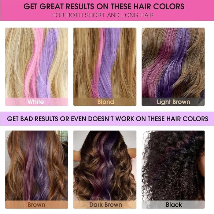 Hair Chalk Comb Set — 10 Vibrant Shades for Instant Style