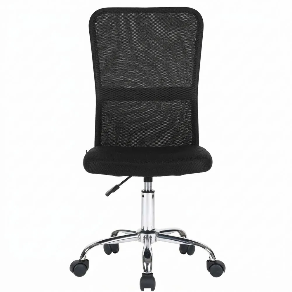 Silla de Oficina Ergonómica de Malla, Ajustable en Altura, Giro de 360° con Soporte Lumbar, Soporta hasta 150 kg, Negra
