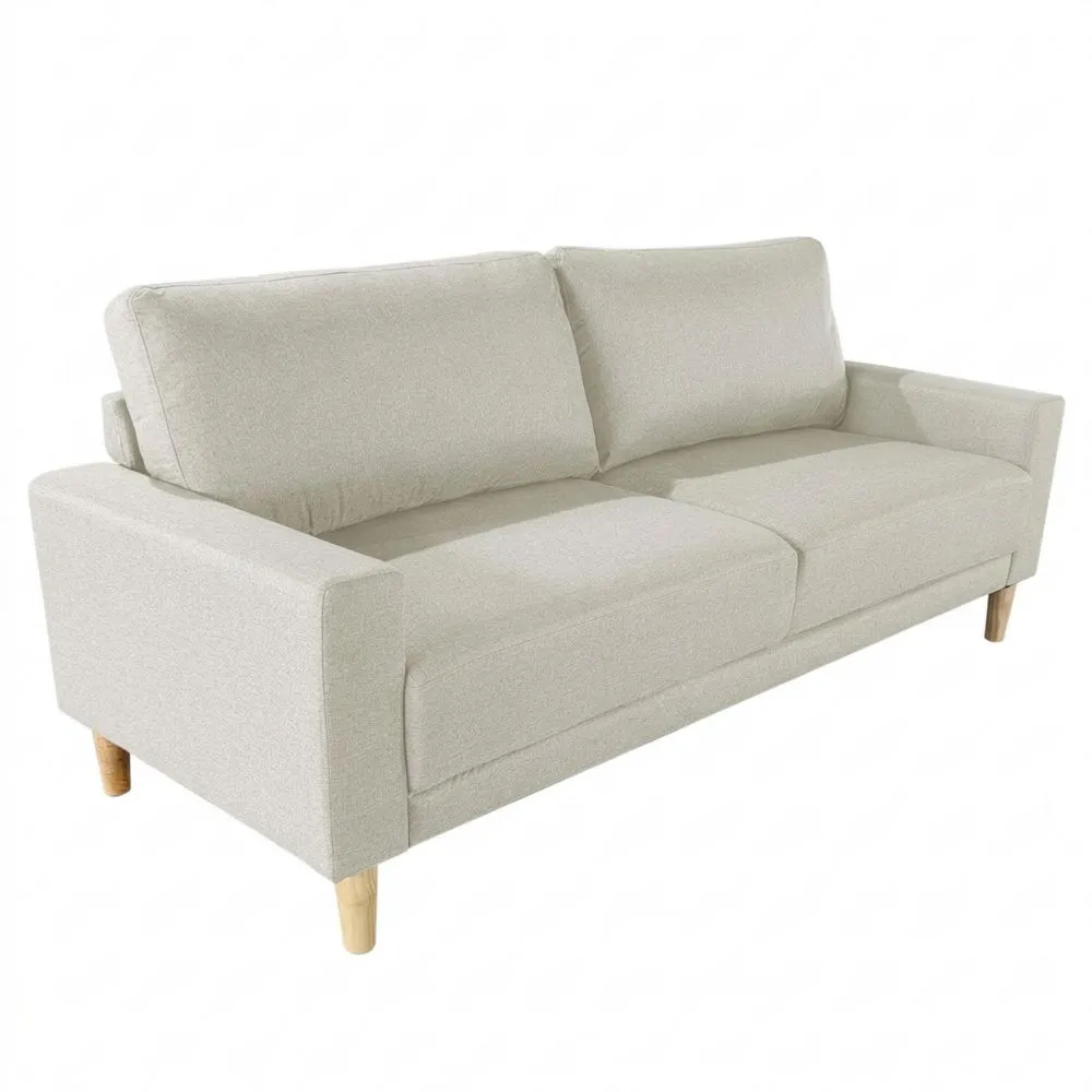 Sofá de 3 Plazas para Sala de Estar Moderna | Cómodo y Tapizado en Tela | Suspensión de Muelles y Correas | Cojín de Asiento y Respaldo de Espuma