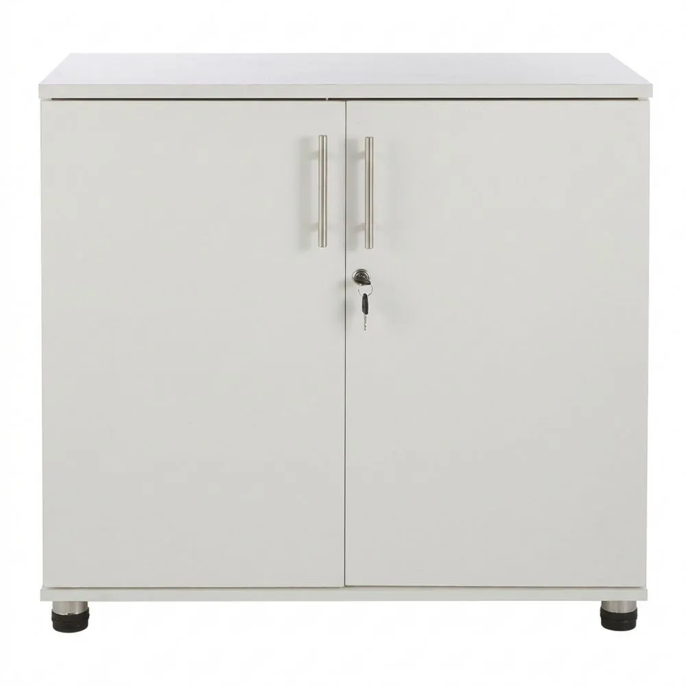 Armario blanco para oficina en casa, almacenamiento multipropósito con cerradura