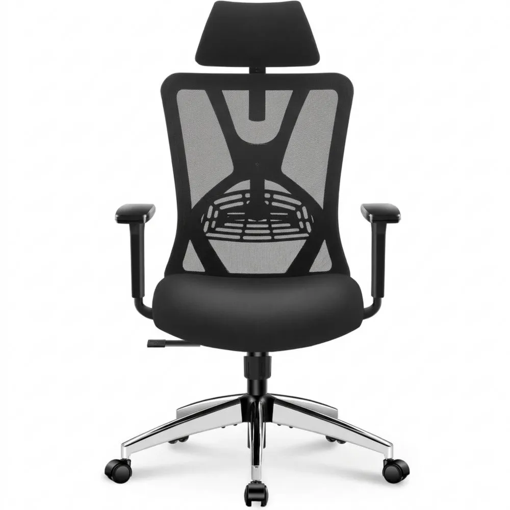 Silla de Oficina Ergonómica con Respaldo Alto y Soporte Lumbar Ajustable