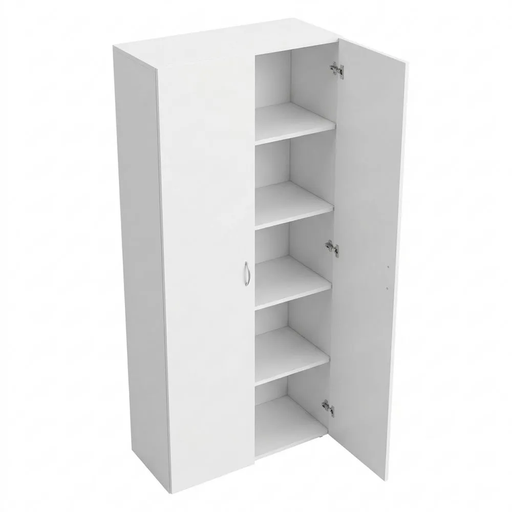 Armario de Oficina de Madera con 2 Puertas y 5 Estantes para Almacenamiento