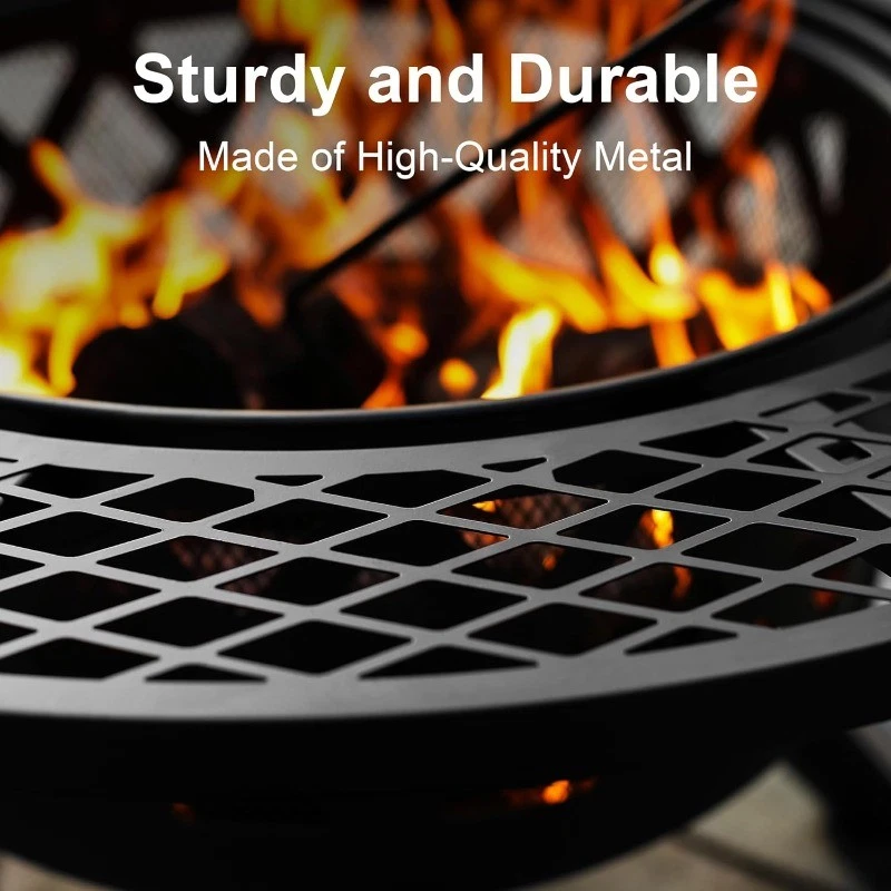⚡Flash Sale⚡2-in-1 Patio Fire Pit with Poker 32"