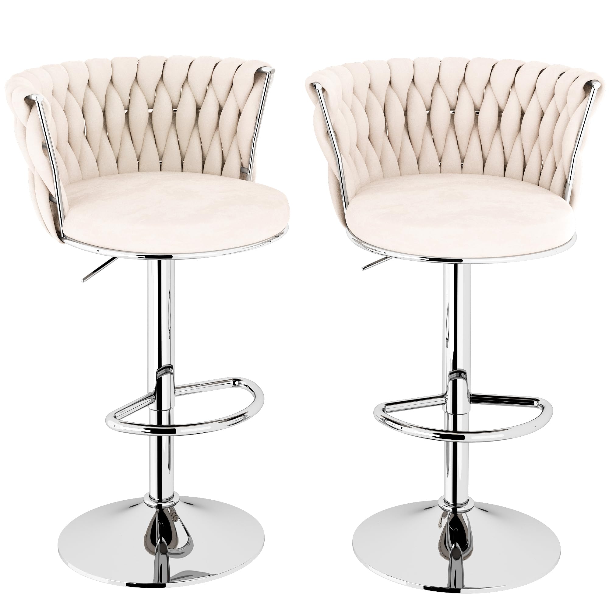 Velvet Swivel Bar Chair Set Of 2