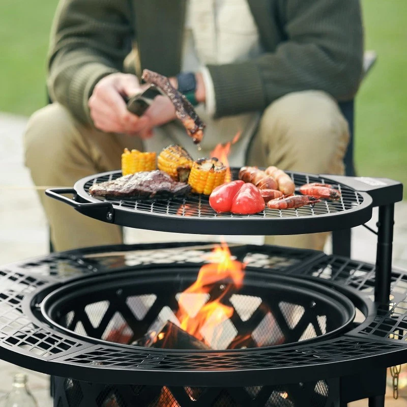 ⚡Flash Sale⚡2-in-1 Patio Fire Pit with Poker 32"