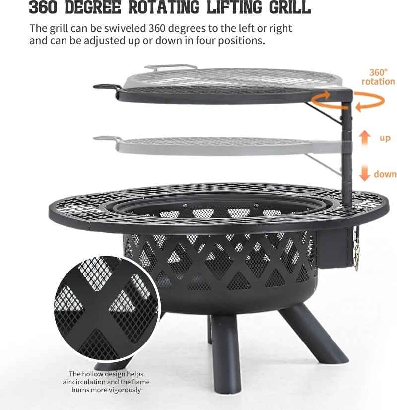 ⚡Flash Sale⚡2-in-1 Patio Fire Pit with Poker 32"