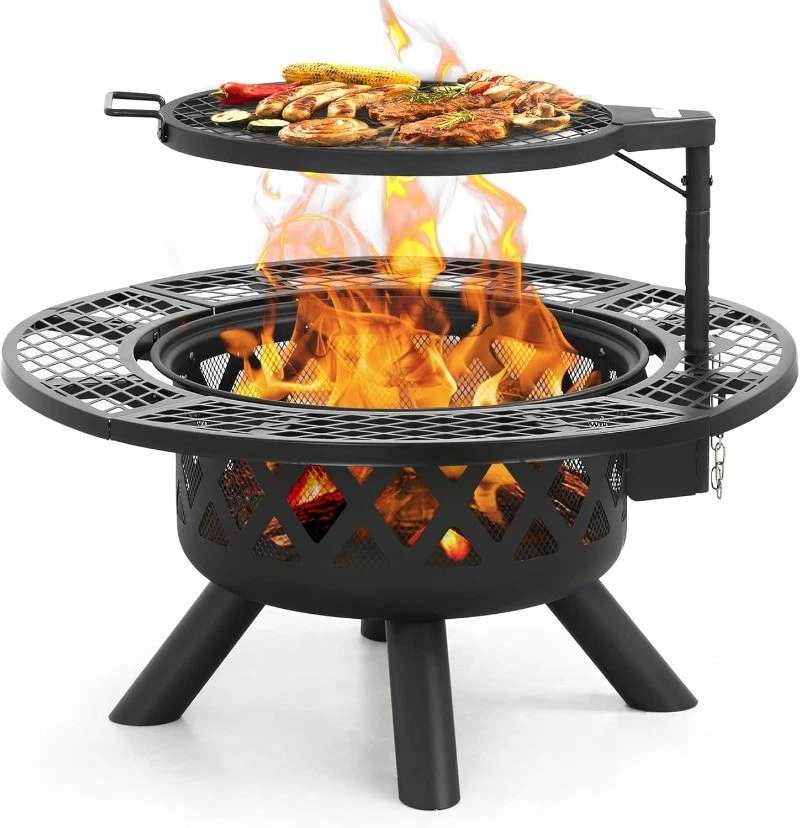 ⚡Flash Sale⚡2-in-1 Patio Fire Pit with Poker 32"
