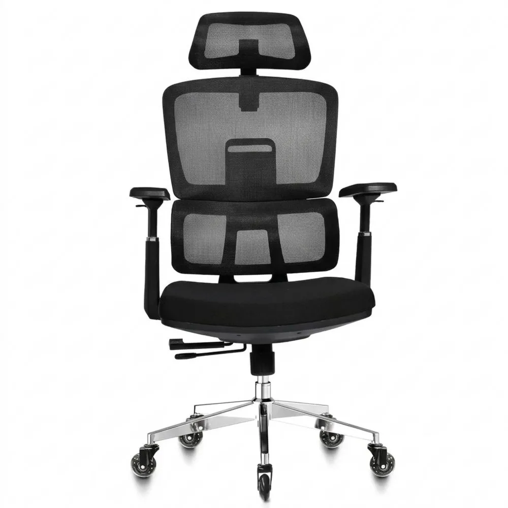 Silla ergonómica con respaldo y reposabrazos ajustables para gran peso