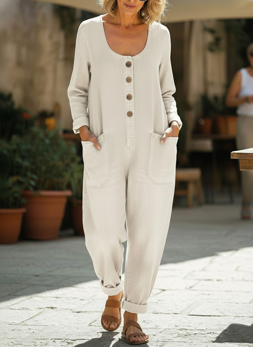 CLEARANCE SALE🔥 Women's Casual Cotton Long sleeves and Denim Jumpsuit