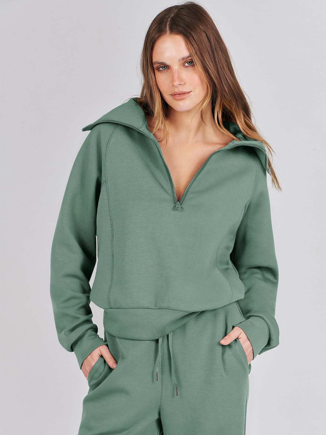 2024 Fall Trendy Outfits Oversized Two Piece Sweatsuit
