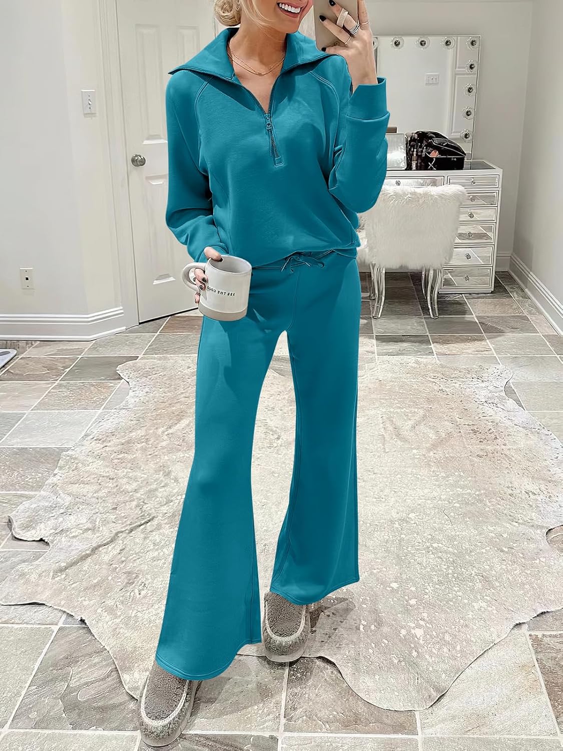 2024 Fall Trendy Outfits Oversized Two Piece Sweatsuit