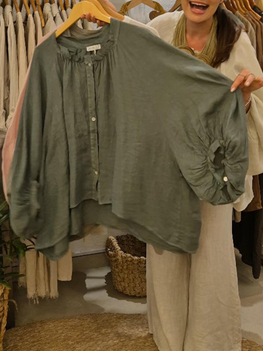 Casual Loose Linen And Cotton Shirts