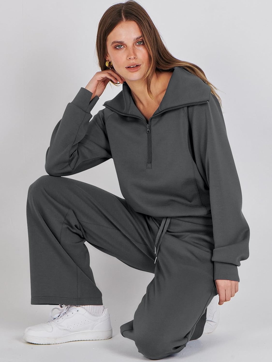2024 Fall Trendy Outfits Oversized Two Piece Sweatsuit