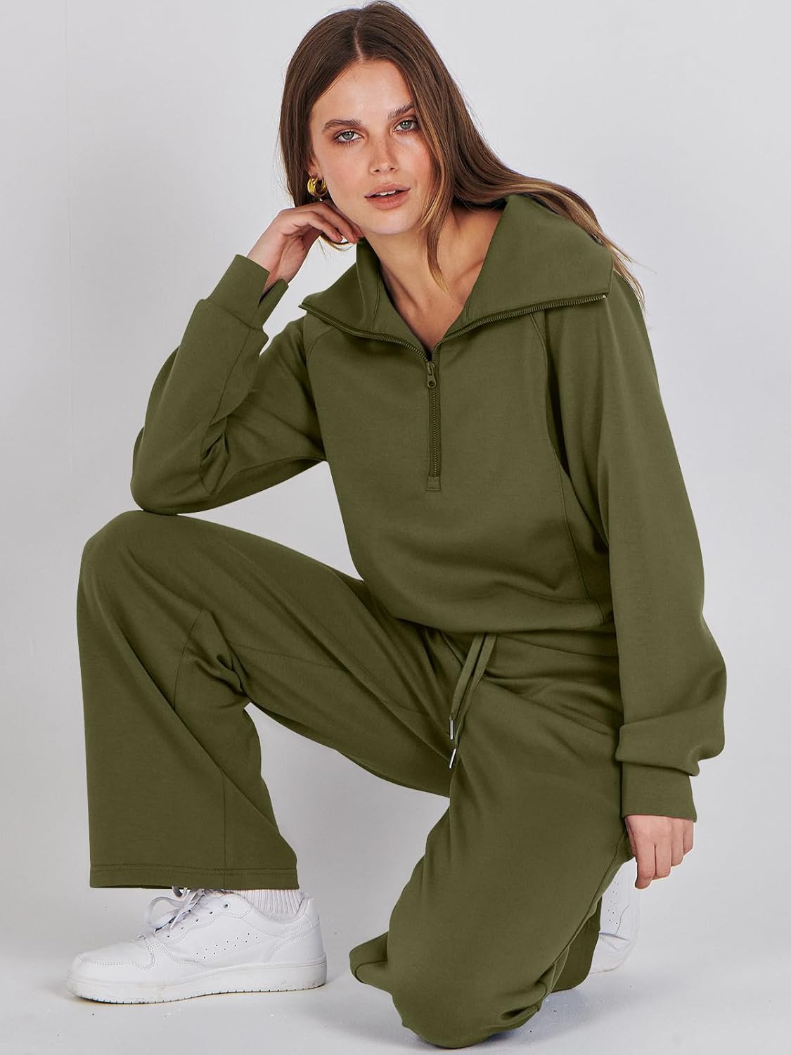 2024 Fall Trendy Outfits Oversized Two Piece Sweatsuit
