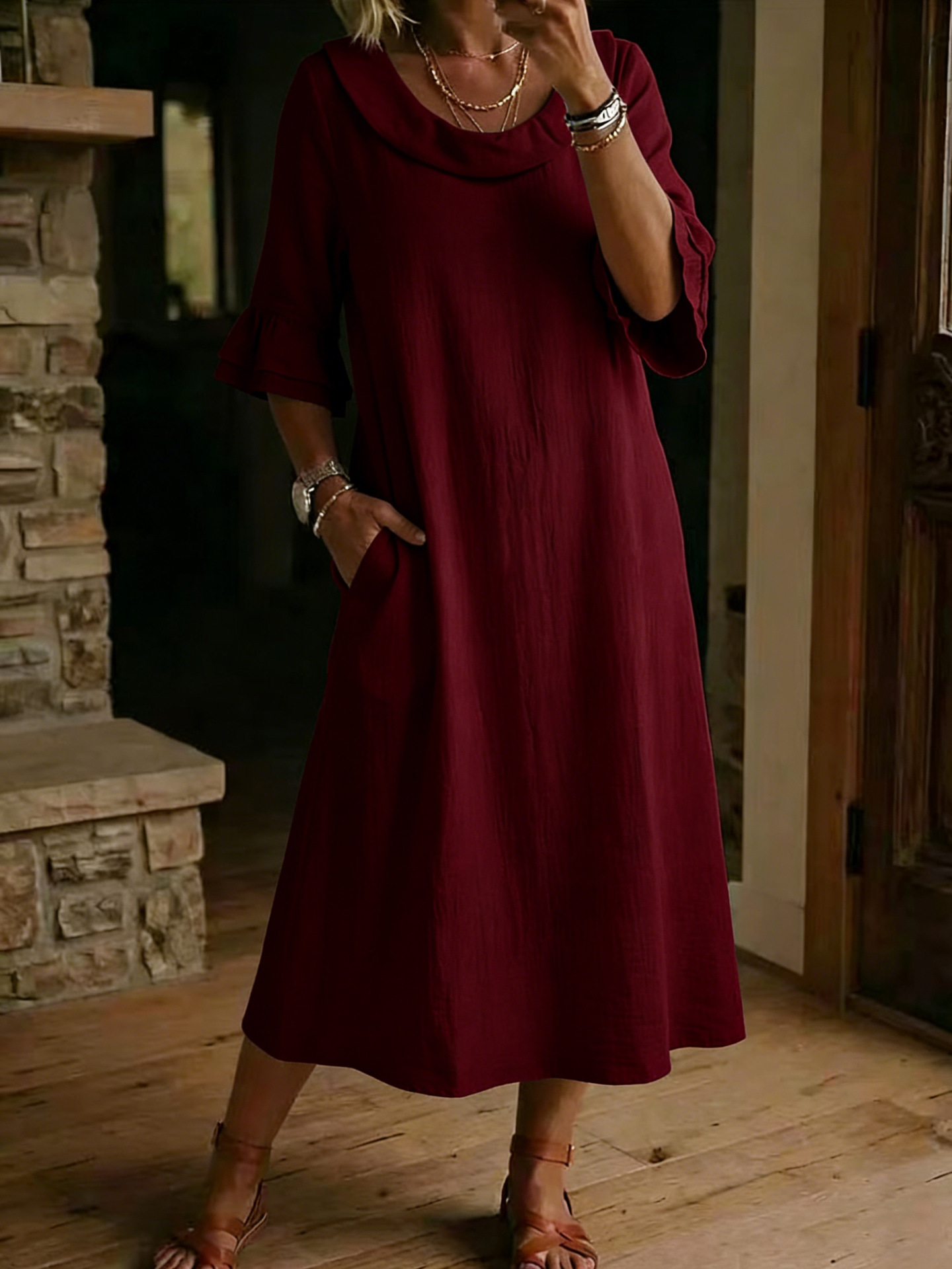 New Arrivals🔥Women's Neck Ruffle Casual Dress