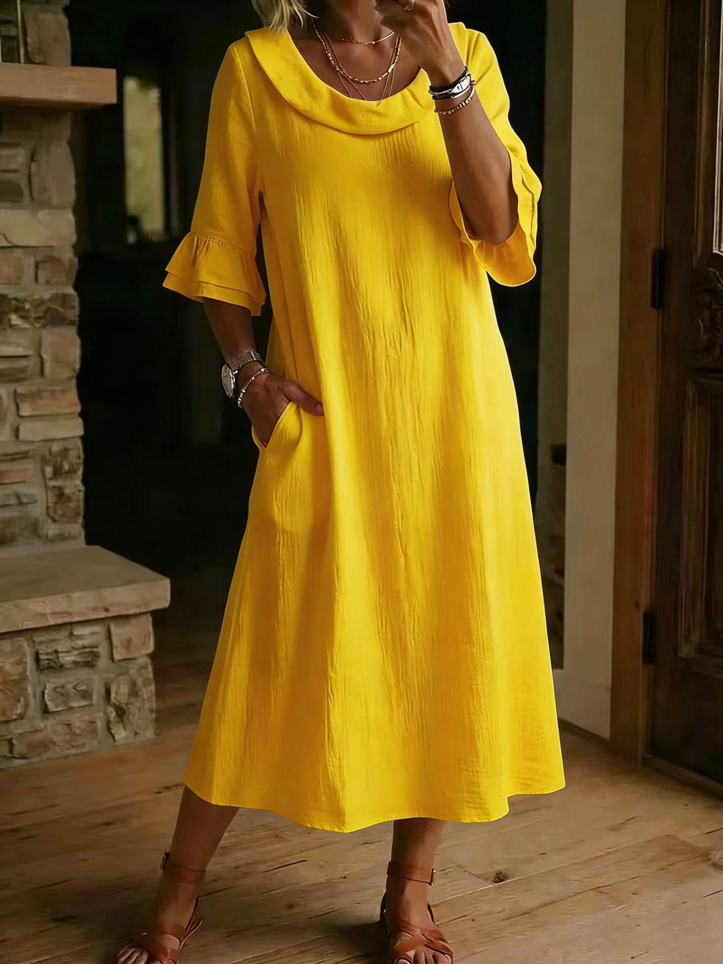 New Arrivals🔥Women's Neck Ruffle Casual Dress