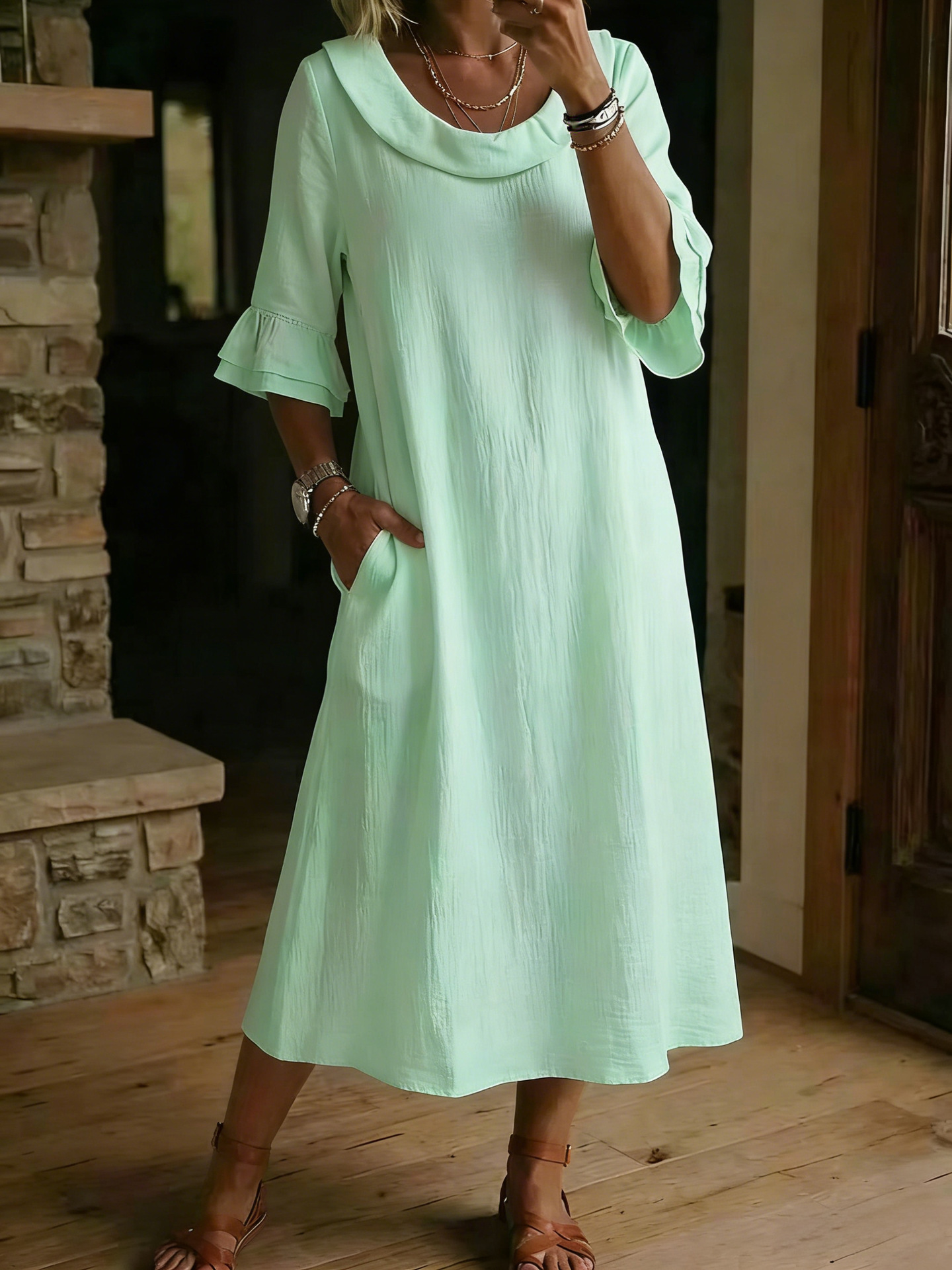 New Arrivals🔥Women's Neck Ruffle Casual Dress