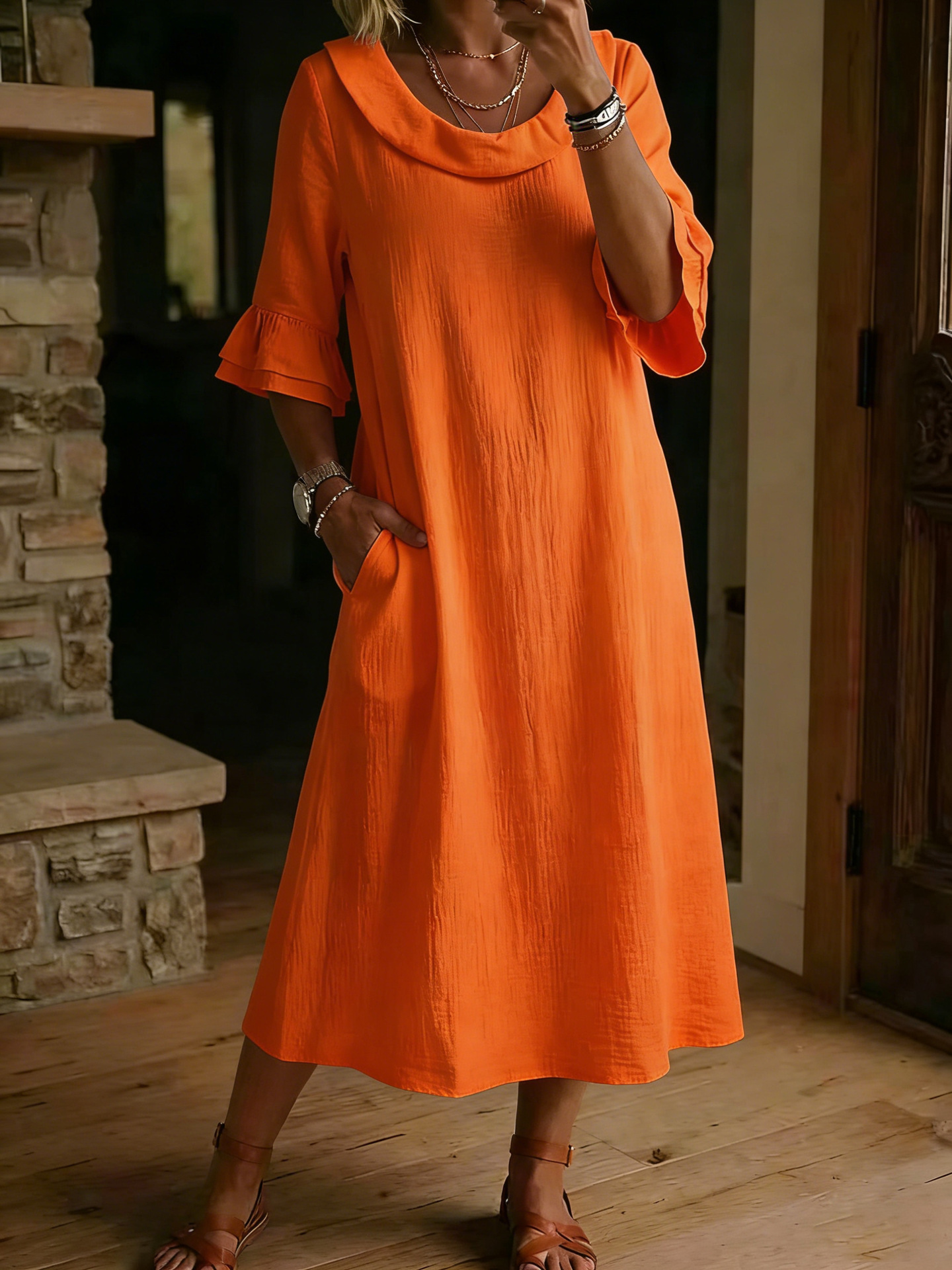 New Arrivals🔥Women's Neck Ruffle Casual Dress